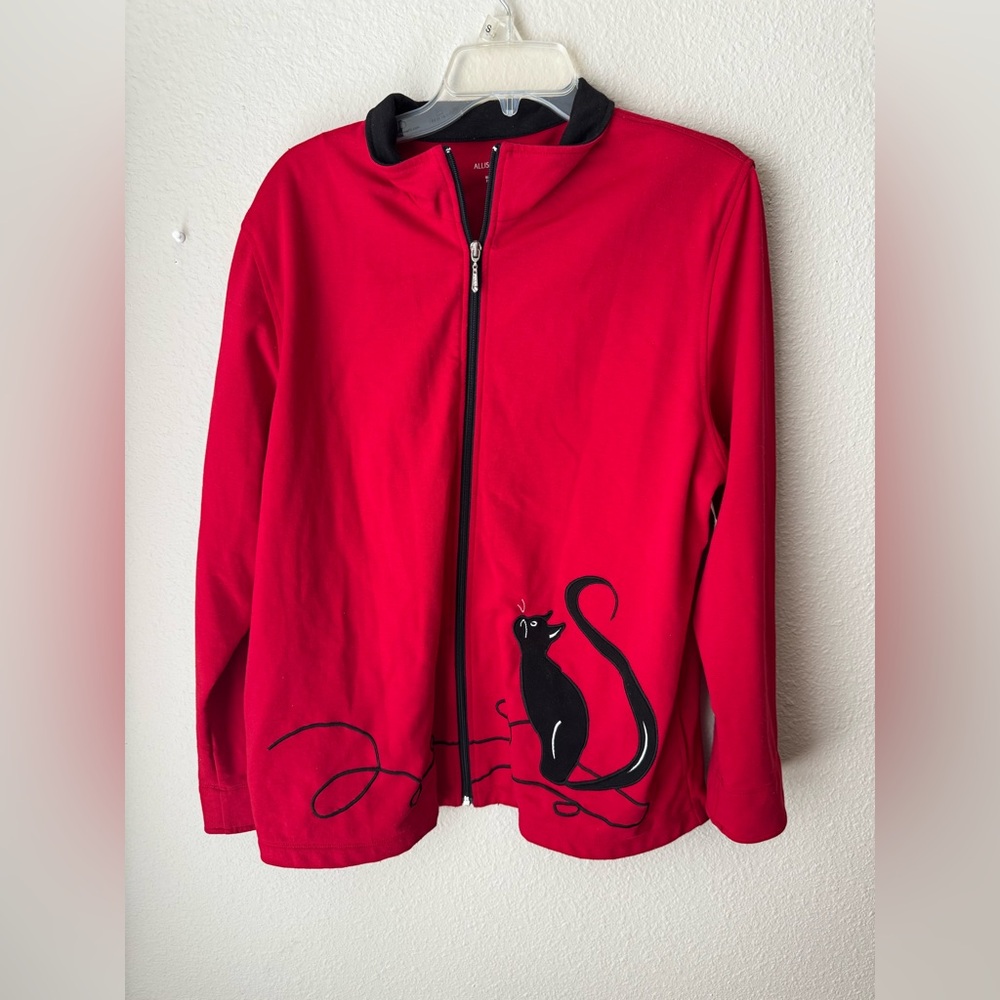 Allison Daley Vibrant Red and Classic Black Jacket